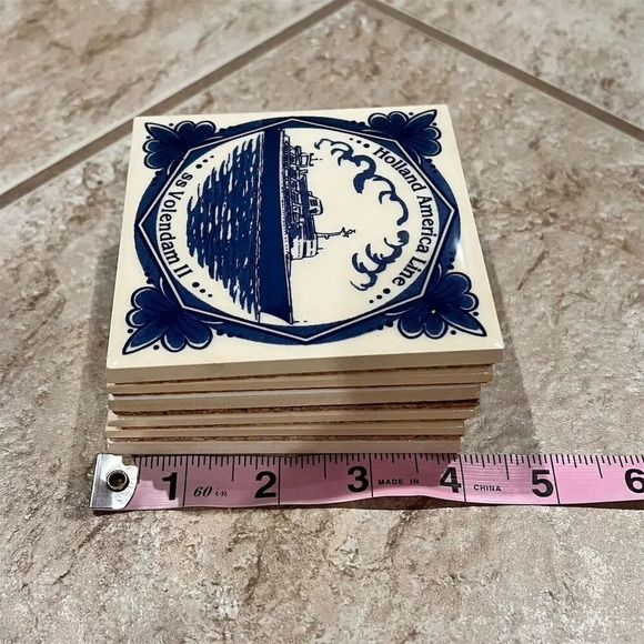 Holland America Line Ceramic Coaster Tiles Set of 6 - Picture 10 of 10